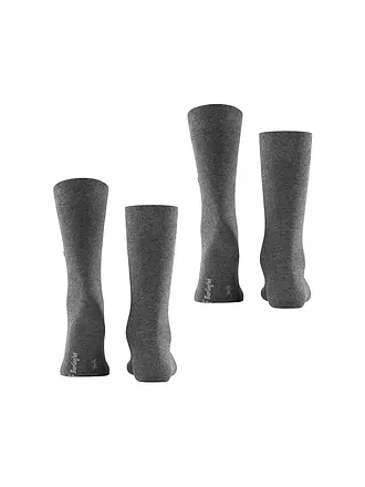 BURLINGTON | Chaussettes homme EVERYDAY, lot de 2, 40-46 noir | grau